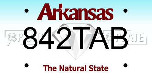 842TAB Arkansas License Plate