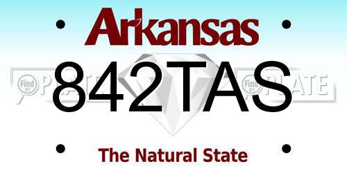 842TAS Arkansas License Plate