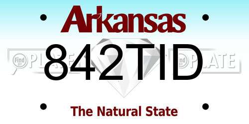 842TID Arkansas License Plate