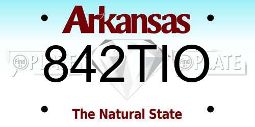 842TIO Arkansas License Plate