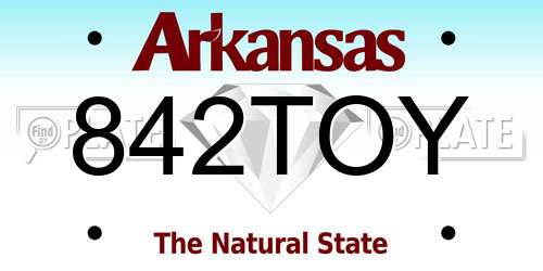 842TOY Arkansas License Plate