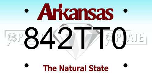 842TT0 Arkansas License Plate