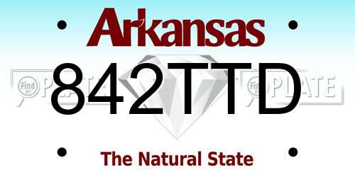 842TTD Arkansas License Plate