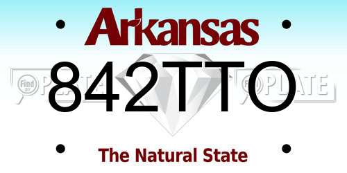 842TTO Arkansas License Plate