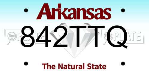 842TTQ Arkansas License Plate