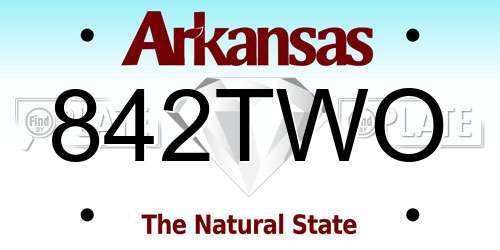 842TWO Arkansas License Plate