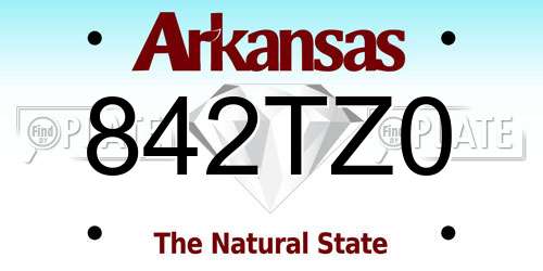 842TZ0 Arkansas License Plate