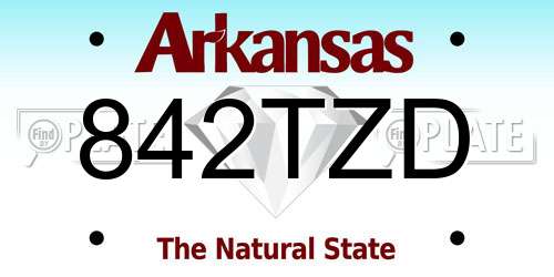 842TZD Arkansas License Plate