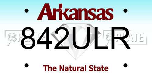 842ULR Arkansas License Plate