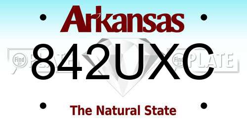 842UXC Arkansas License Plate