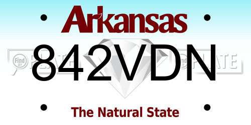 842VDN Arkansas License Plate
