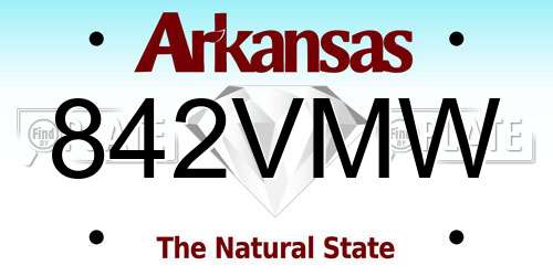 842VMW Arkansas License Plate