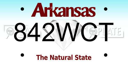 842WCT Arkansas License Plate