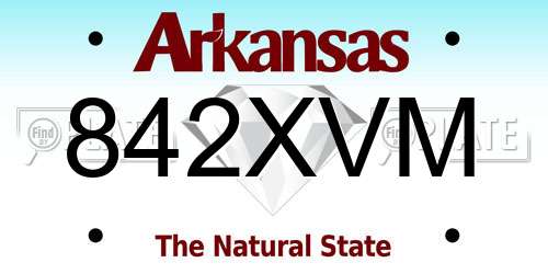 842XVM Arkansas License Plate
