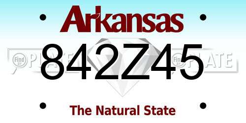 842Z45 Arkansas License Plate