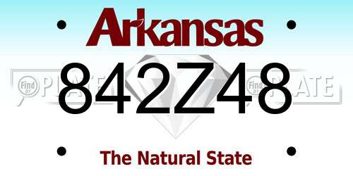 842Z48 Arkansas License Plate