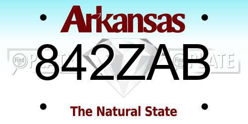 842ZAB Arkansas License Plate