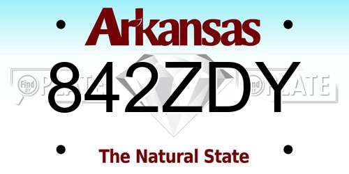842ZDY Arkansas License Plate