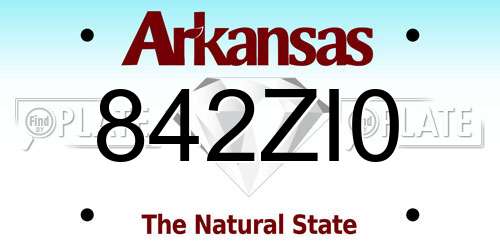 842ZI0 Arkansas License Plate