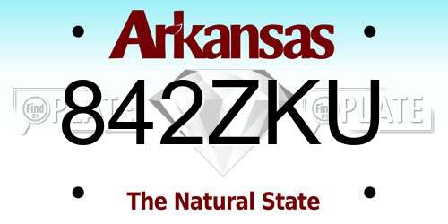 842ZKU Arkansas License Plate