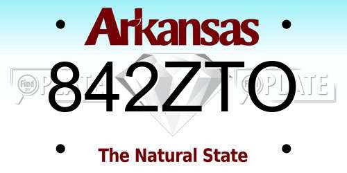 842ZTO Arkansas License Plate