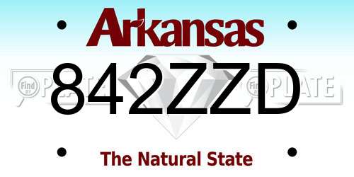 842ZZD Arkansas License Plate