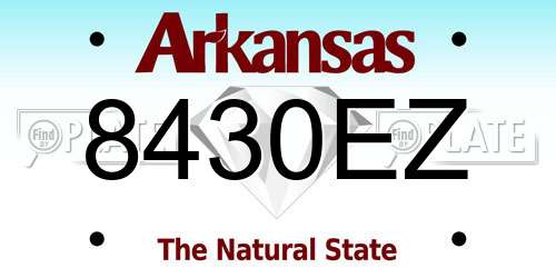 8430EZ Arkansas License Plate