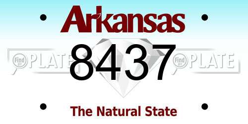 8437 Arkansas License Plate