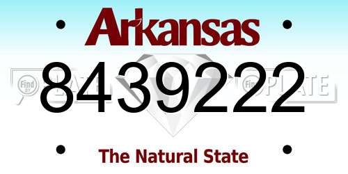 8439222 Arkansas License Plate