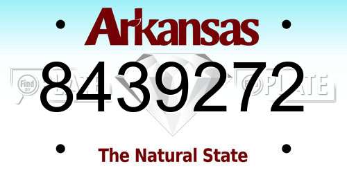 8439272 Arkansas License Plate