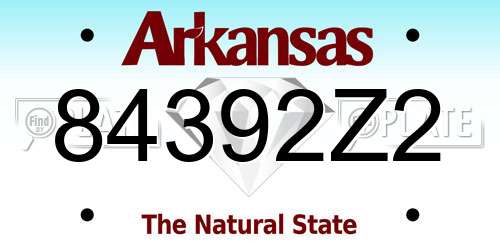 84392Z2 Arkansas License Plate