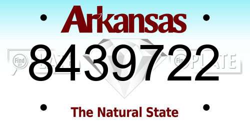 8439722 Arkansas License Plate