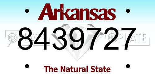 8439727 Arkansas License Plate