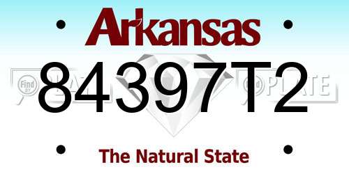 84397T2 Arkansas License Plate