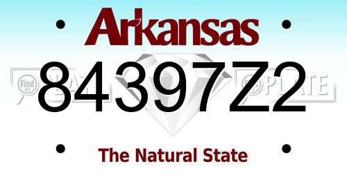 84397Z2 Arkansas License Plate