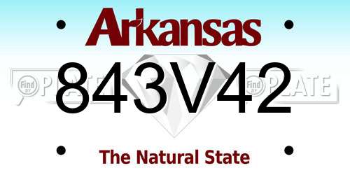 843V42 Arkansas License Plate