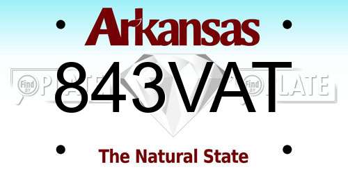 843VAT Arkansas License Plate