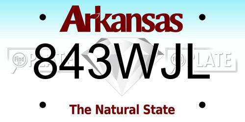 843WJL Arkansas License Plate