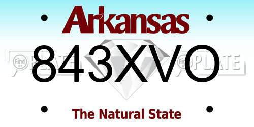 843XVO Arkansas License Plate