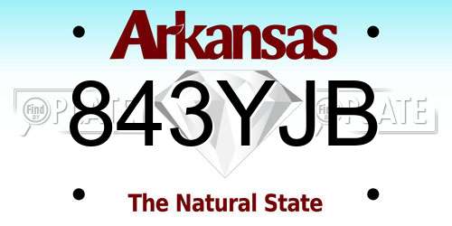 843YJB Arkansas License Plate