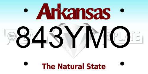 843YMO Arkansas License Plate