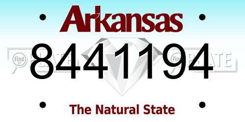 8441194 Arkansas License Plate