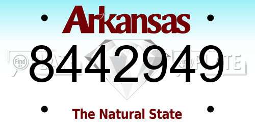 8442949 Arkansas License Plate