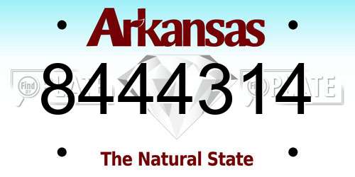 8444314 Arkansas License Plate