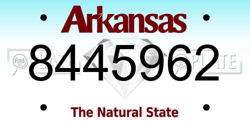 8445962 Arkansas License Plate