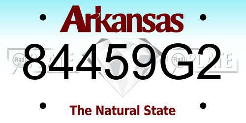84459G2 Arkansas License Plate