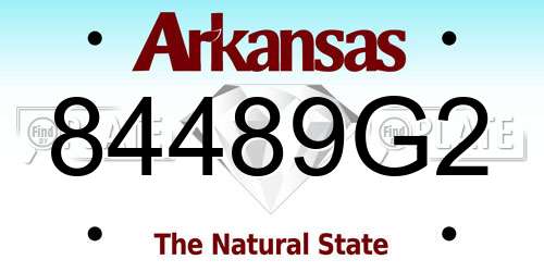 84489G2 Arkansas License Plate