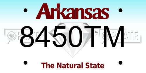 8450TM Arkansas License Plate