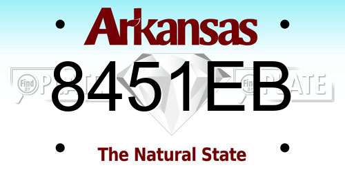 8451EB Arkansas License Plate