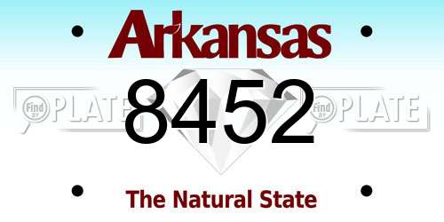 8452 Arkansas License Plate
